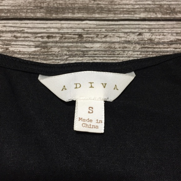 Adiva Floral Embroidered T Shirt Women’s S Black Rayon Spandex Lightweight - Picture 6 of 8